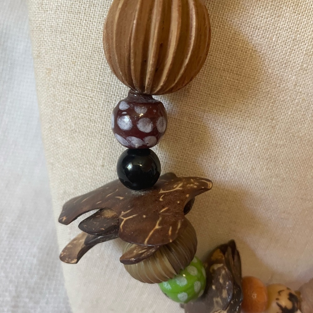 Unique Beaded Necklace with Lion Pendant - Picture 2 of 6